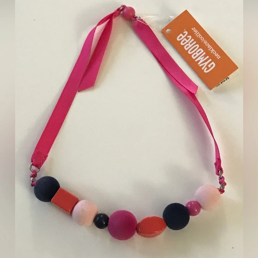 GYMBOREE BLUE PINK CORAL NECKLACE Nwt.